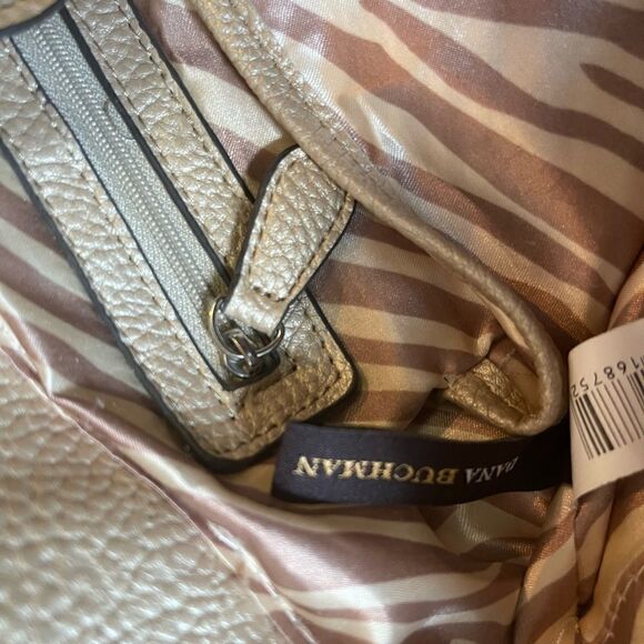 Dana  Buchman beige canvas and faux leather trims and accents shoulder bag. - Picture 13 of 14